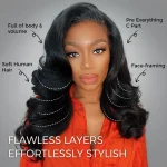 short body wave wig with layer (1)