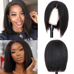 Kinky Straight Short Bob13x4 Lace Front Wigs| Recool Hair