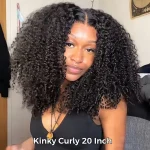 kinky curly v part wig 1