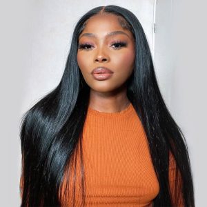 Glueless lace wigs straight hair
