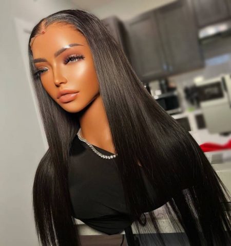 straight human hair wig