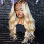 ombre blonde human hair wig with dark roots (2)