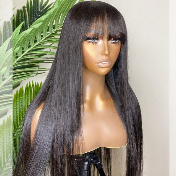 straight wig with bangs 2