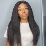 kinky straight human hair wig
