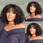 curly short wig with bangs