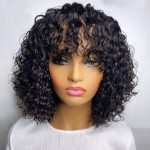 short water wave wig with bangs