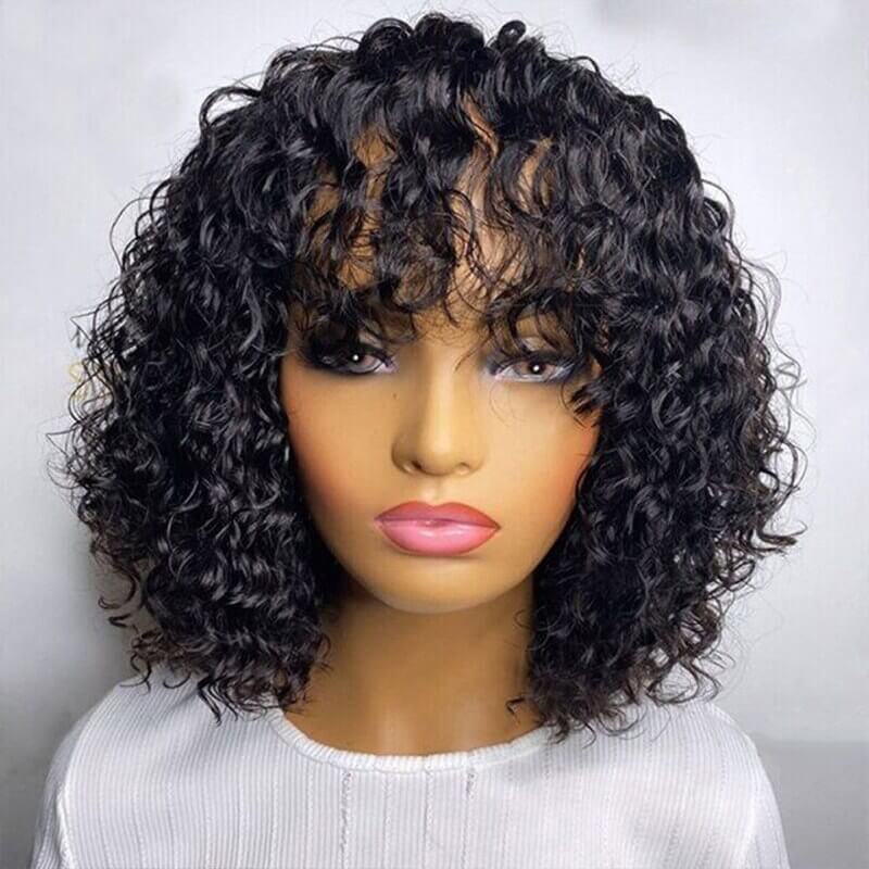 Short Water Wave Wig With Bangs 2 