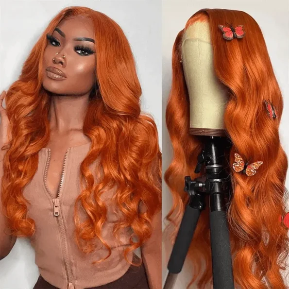 ginger color human hair wig
