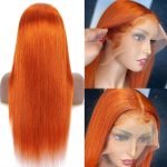 straight hair ginger orange color wig