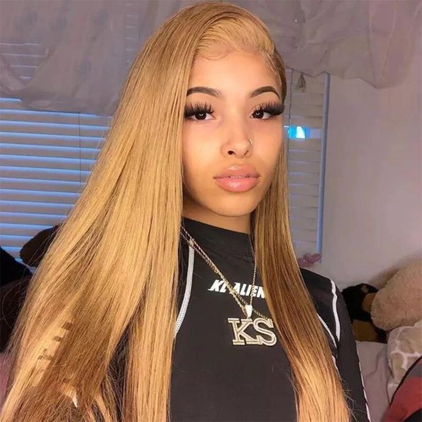 #27 Honey Blonde Straight Hair Wig