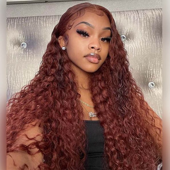 #33 Reddish Brown Water Wave Wig