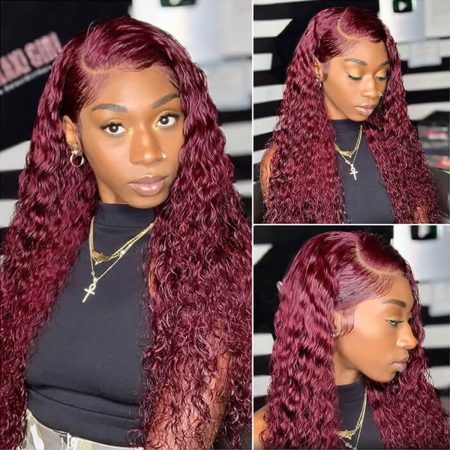 99J Burgundy Water Wave 5x5 13x4 Lace Wig | Recool Hair