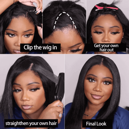 Straight Hair V Part Wig Protective Style | Recool Hair