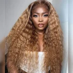 honey blonde human hair water wave wig (8)