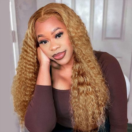 Honey Blonde Water Wave Hd Lace Frontal Wig Recool Hair