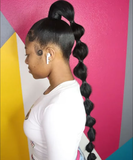 Bubble-ponytail-rubber-band-hairstyle