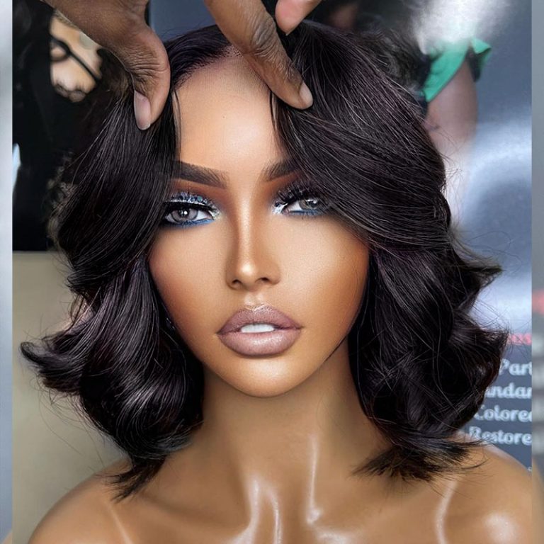 Short Loose Body Wave Layered Human Hair Wig 