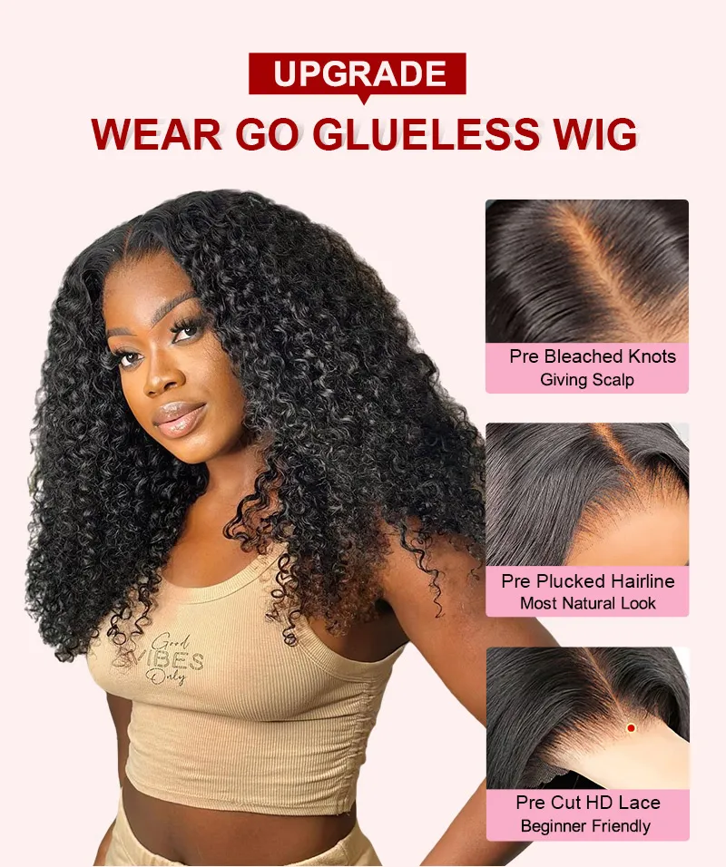 Curly Hair Glueless Wig 5x5 13x4 Clear Lace | Recool Hair