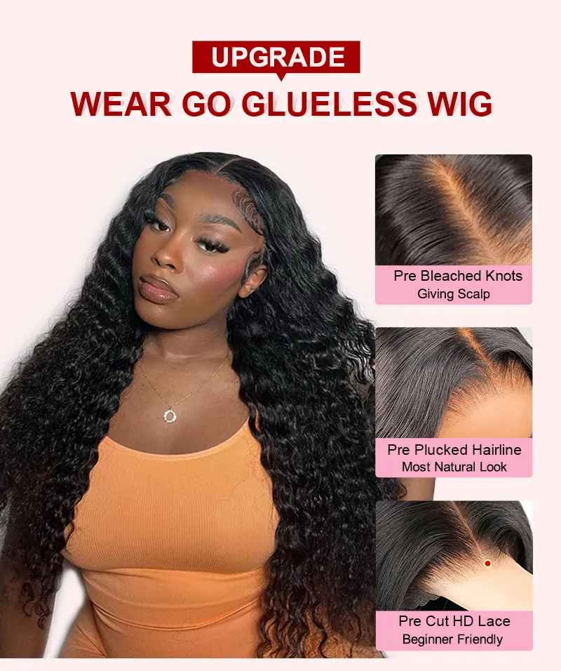 Water Wave Glueless Wig 5x5 13x4 Clear Lace | Recool Hair