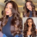 brown highlight human hair wig (2)