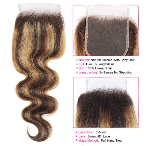 highlight 4-27 body bundles with closure