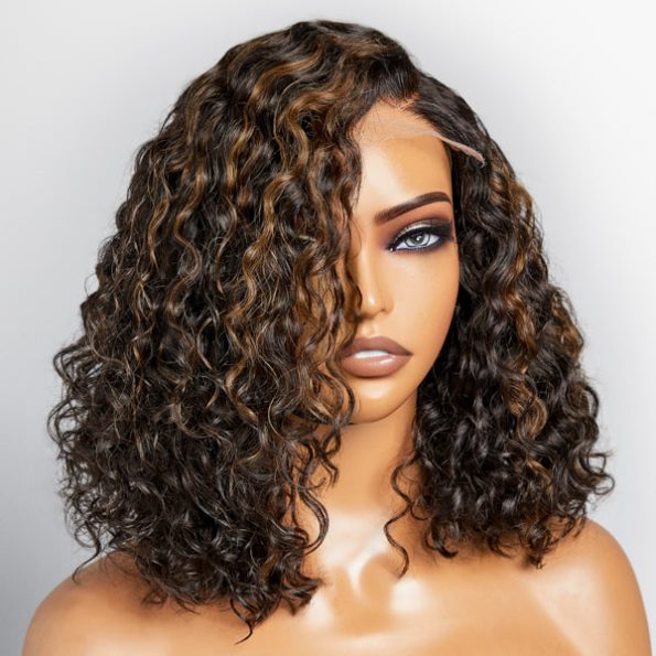 highlight water wave short wig