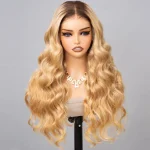 ombre color honey blonde glueless human hair wig (6)