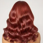 reddish brown color short loose wave wig