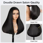 double drawn straight hair blunt cut wig (3)