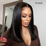 double drawn straight hair blunt cut wig (3)