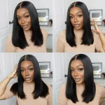 double drawn straight hair blunt cut wig (3)