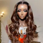 ombre brown color human hair wig (5)
