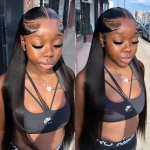 straight hair braid glueless wig