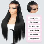 straight hair braid glueless wig