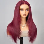 99j burdundy human hair wig layered cut (1)