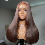 brown color layered cut human wig (4)