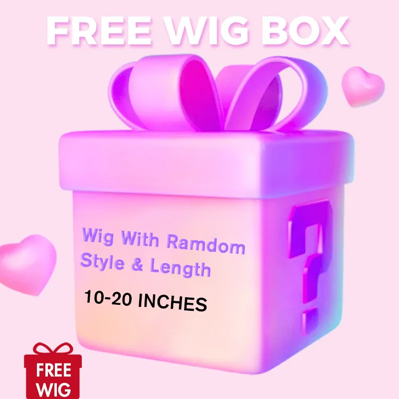 Free Wig Box 10-20 inches 1 Random Wig 100% Human Hair