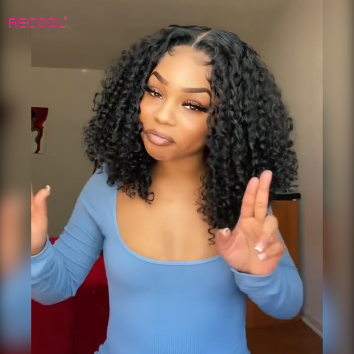 bouncy Deep curly short glueless wig