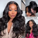 curtain bangs body wave glueless human hair wig (2)