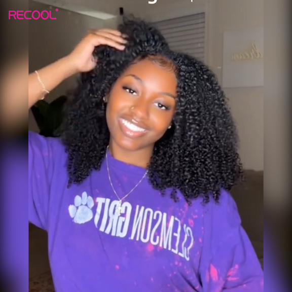 kinky curly v part wig 1