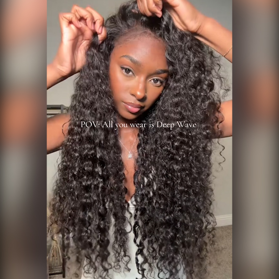 deep wave glueless wig