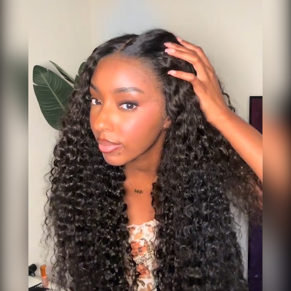 deep wave glueless wig