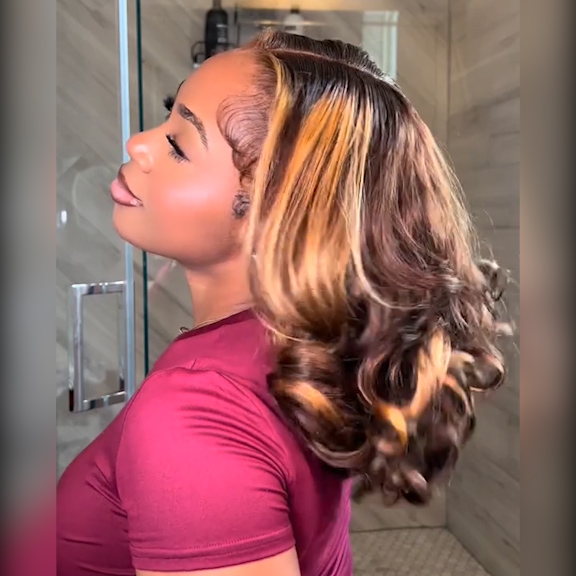 highlight blonde short wig