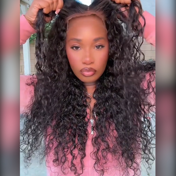 water wave drawstring glueless wig
