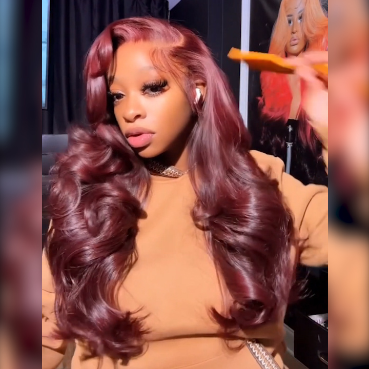 dark burgundy loose layer wig (2)