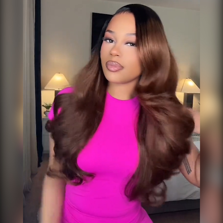 ombre brown loose layer wig 2