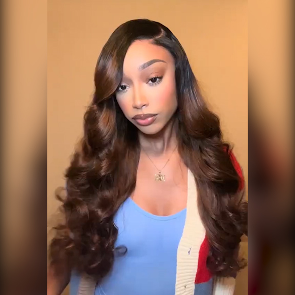 ombre brown loose layer wig 2